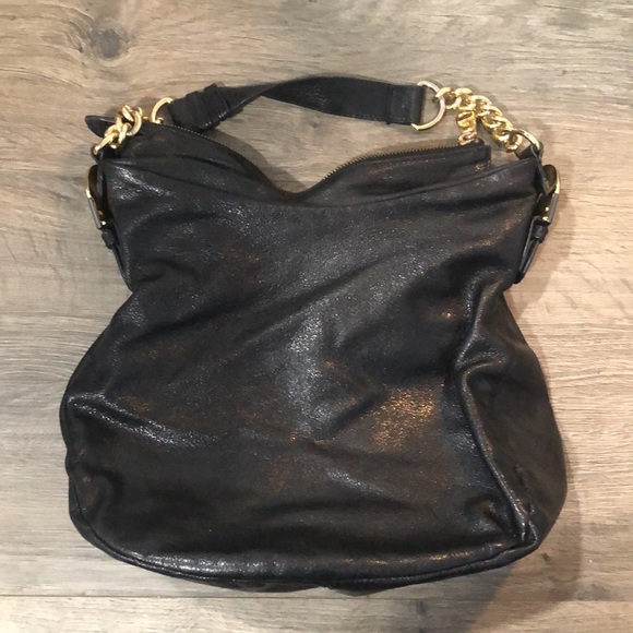 Badgley Mischa Platinum Connie Black Leather Hobo Bag - Picture 5 of 13